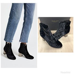 (AN-91) RAG & BONE DREA BLACK VELVET BOOTIES